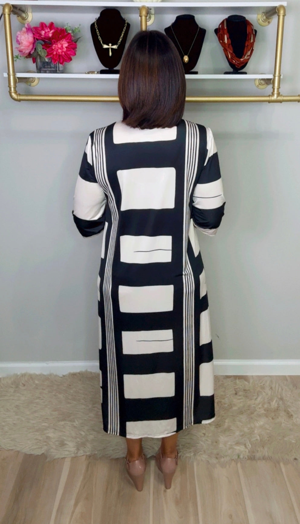 Italian Abstract Stamped Dress