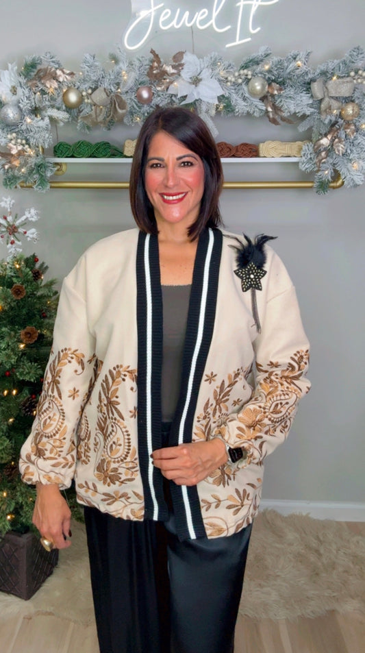 Italian Embroidered Cardigan