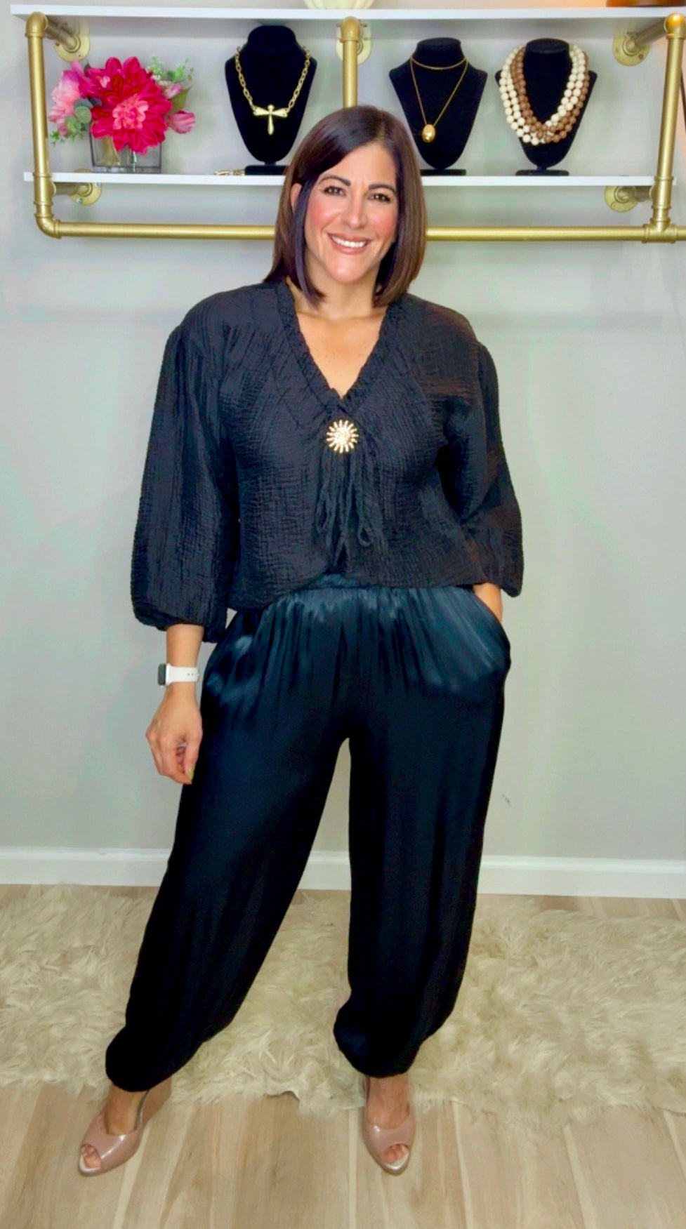 Italian Satén Aladdin Pants