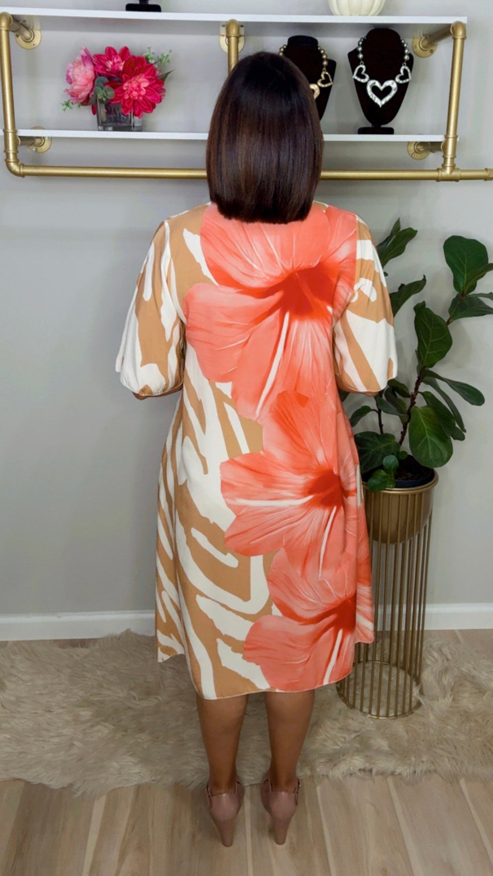 Italian Flower Stamped Dress