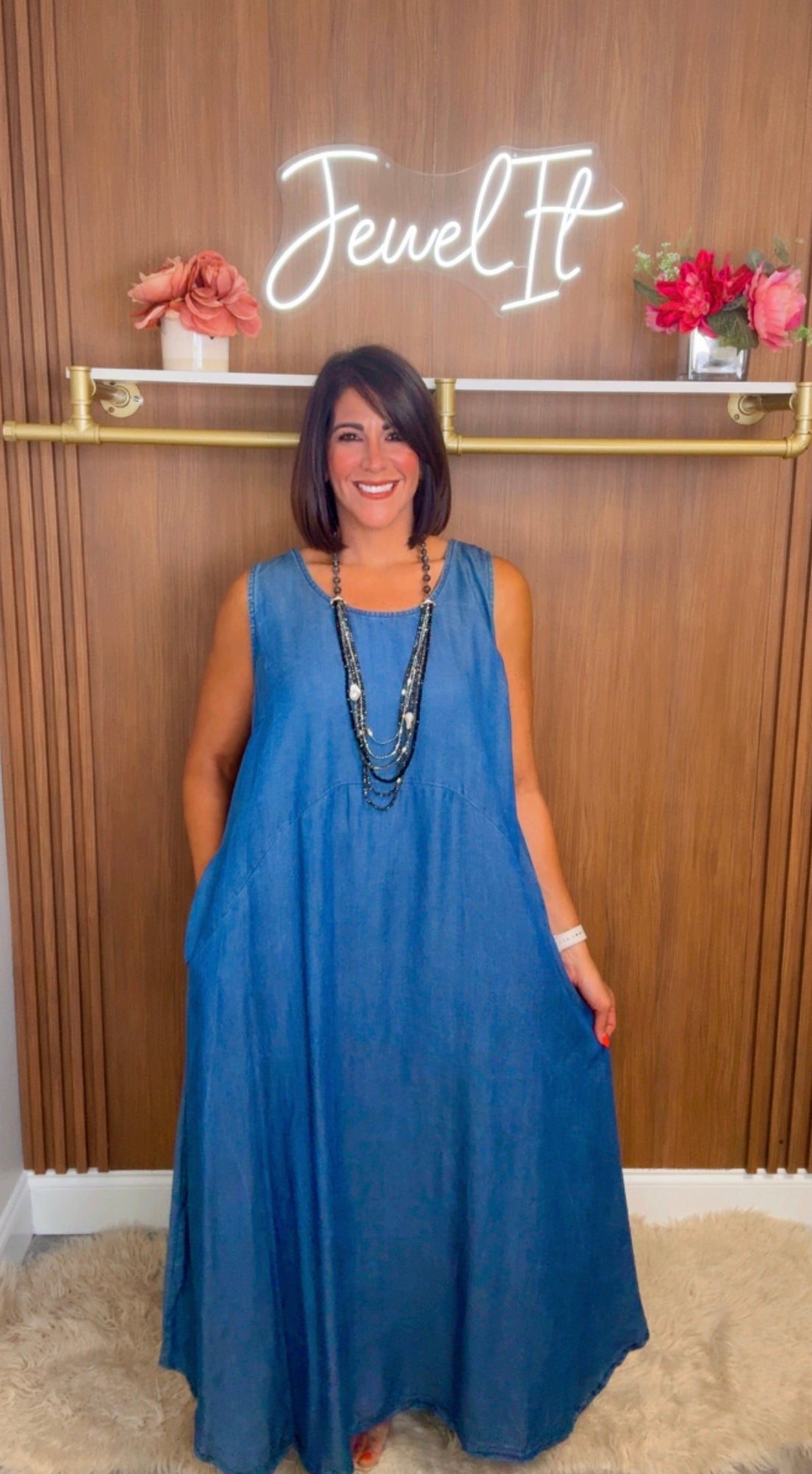 Italian Sleeveless Tencel Maxi
