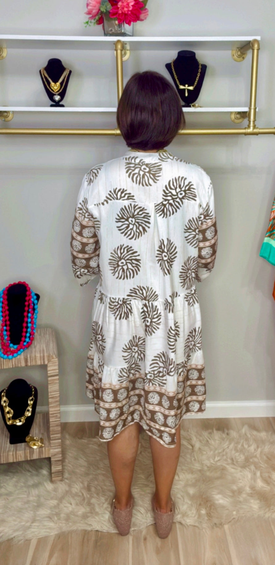 Italian Stamped Short Dress
