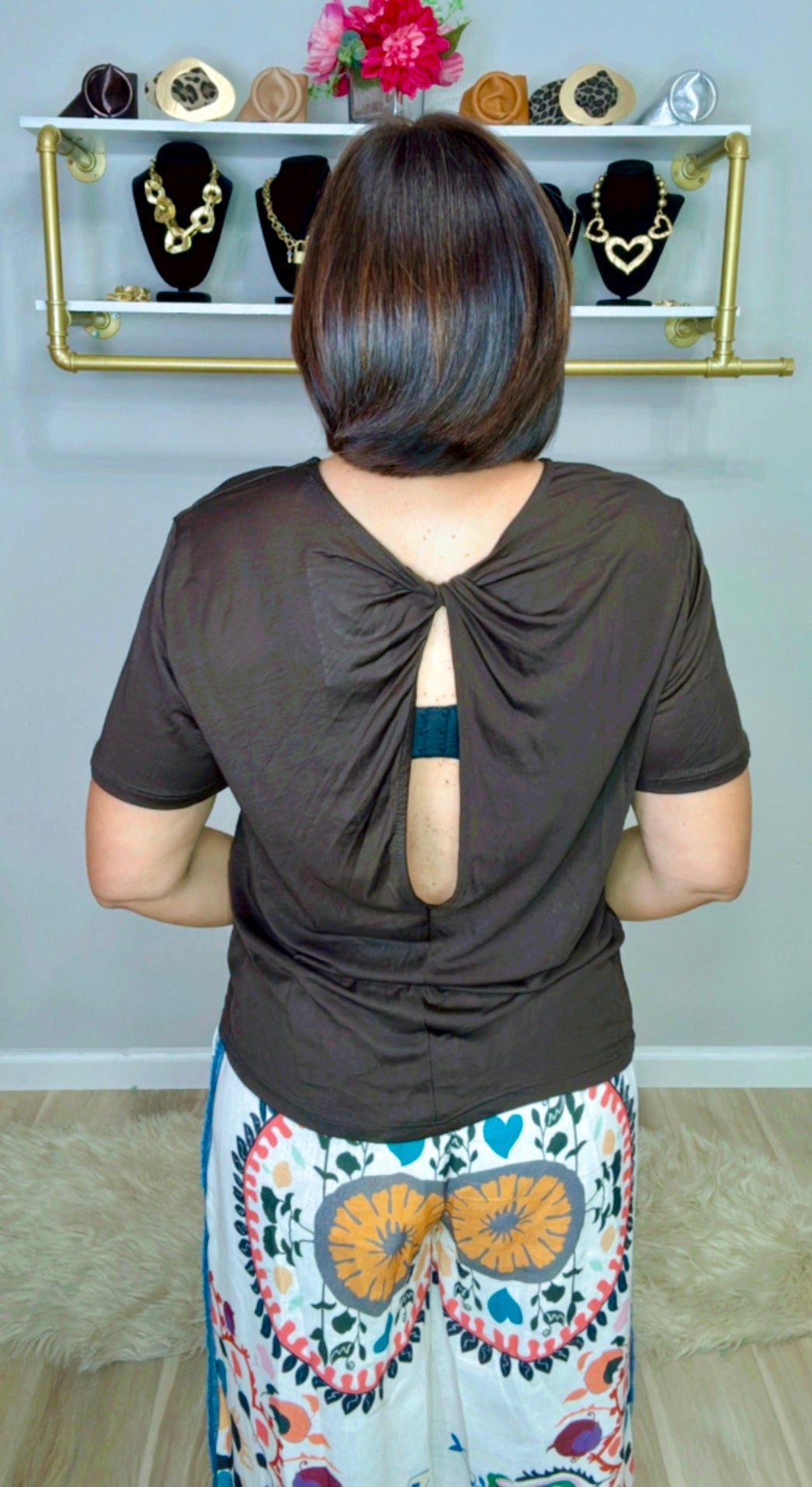 Italian Back Twisted Blouse