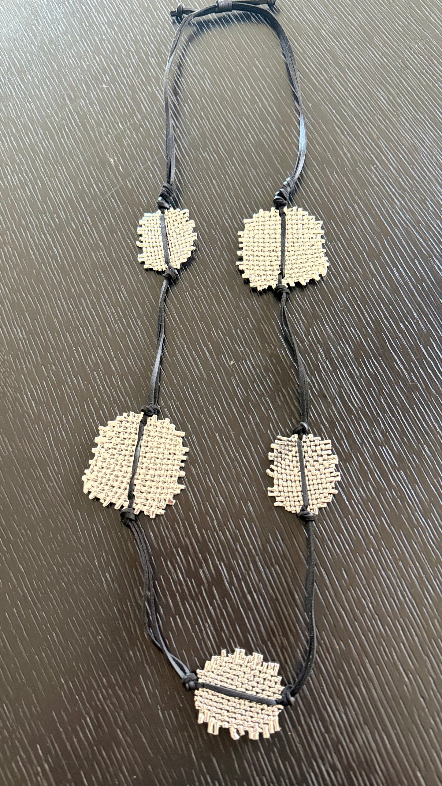 Metal Patches Long Adjustable Necklace