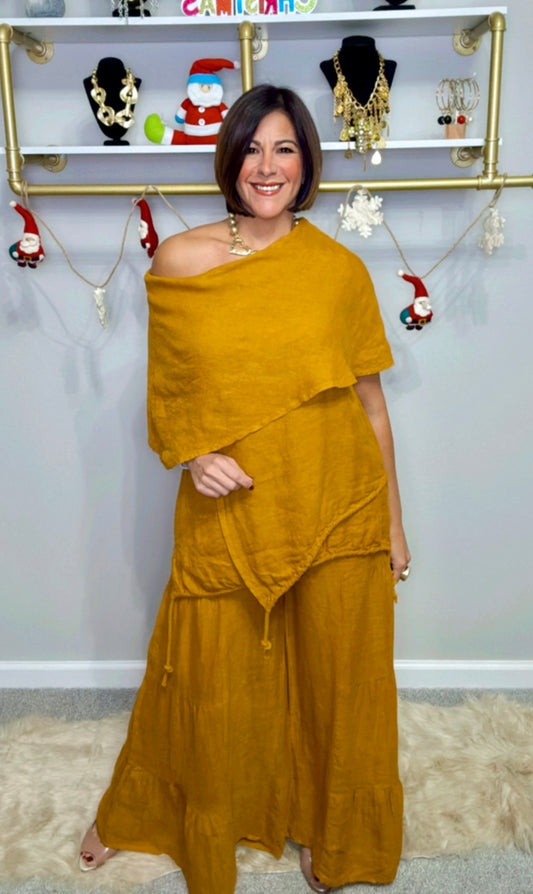 Italian Asymmetric Pant Set