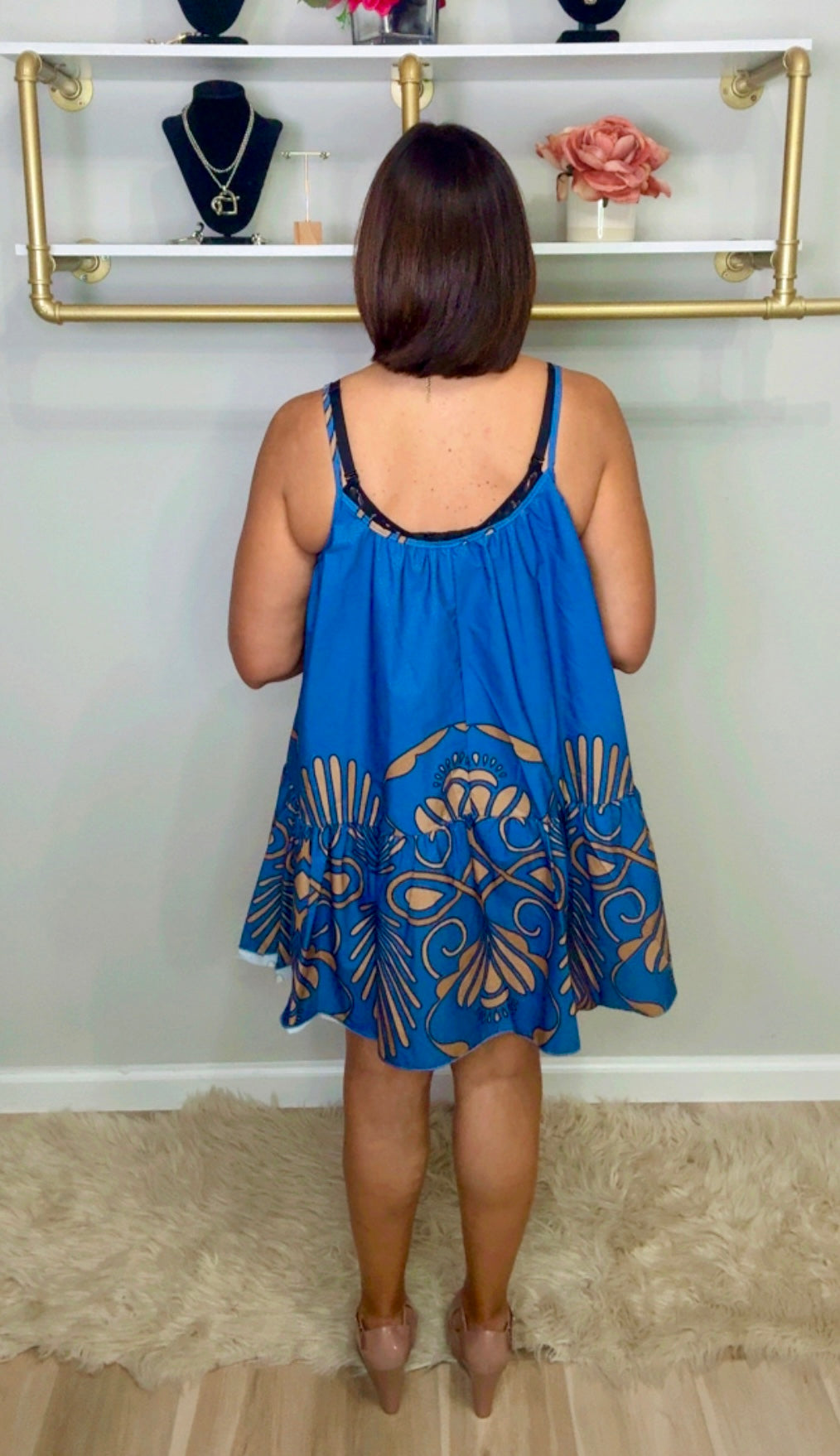 Italian Short Flowy Dress/ Blouse