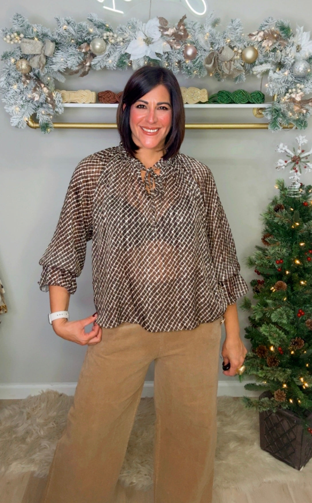 Italian Stretchy Neck Blouse