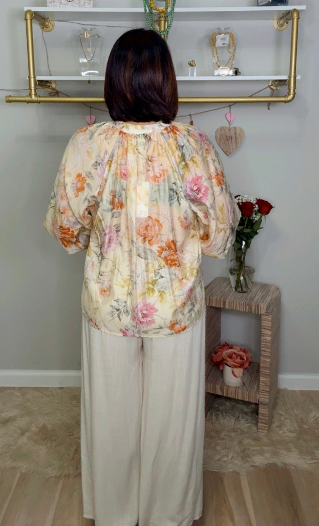 Italian Stamped Tencel Blouse