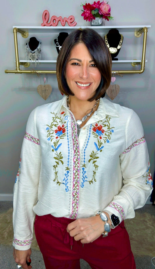 Italian Embroidery Blouse