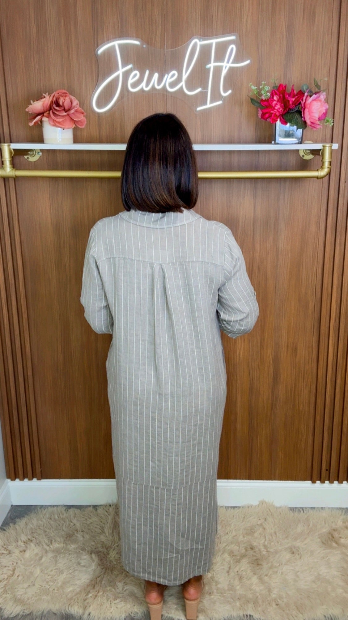 Italian Linen Stripes Bluson