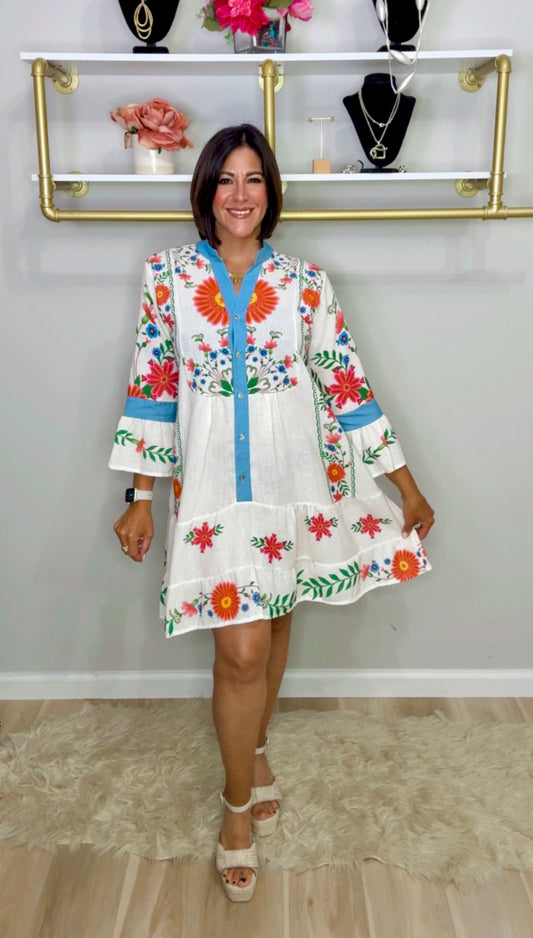 Italian Stamped Dress/Blouse