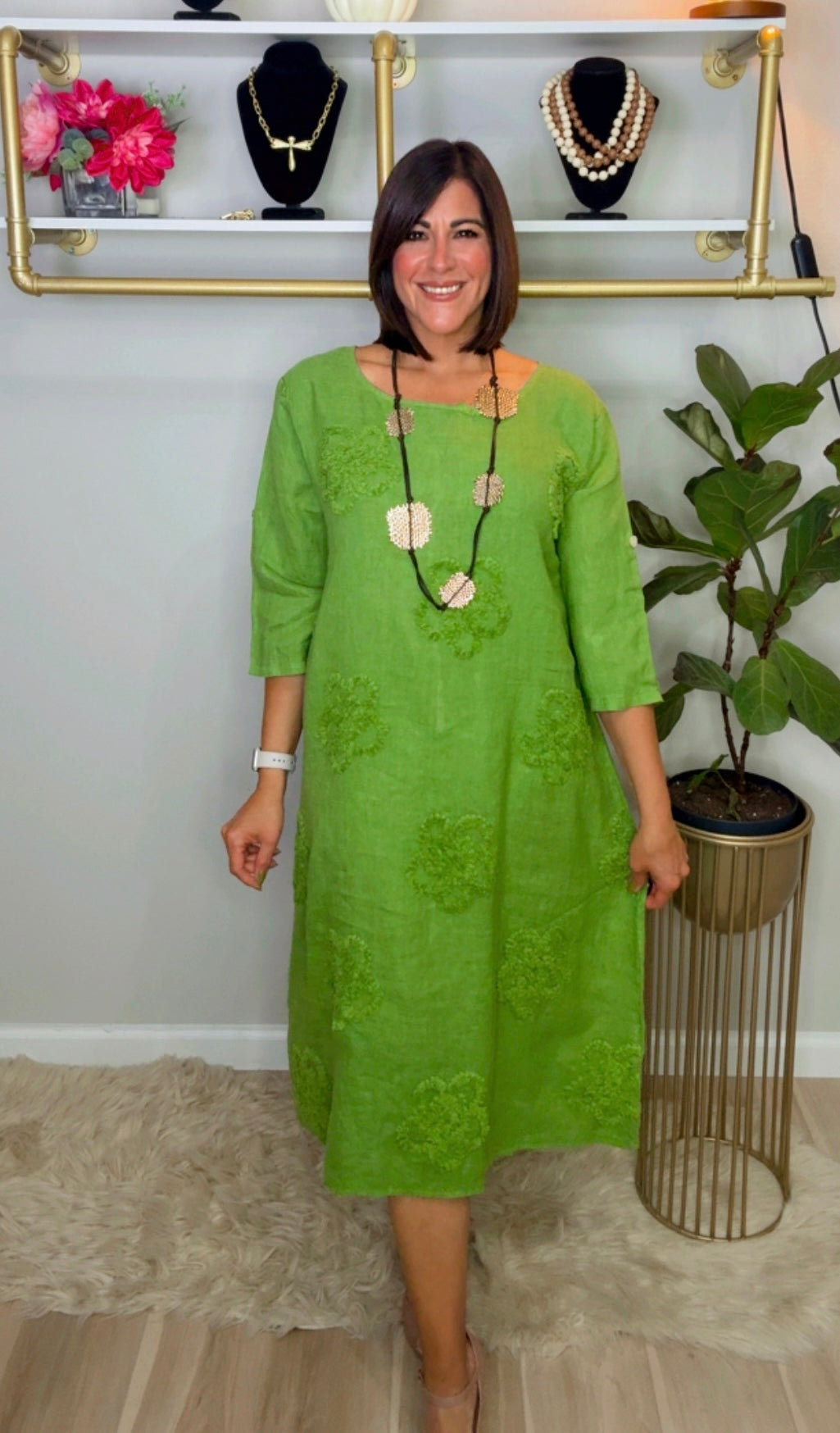 Italian Distressed Linen Dress