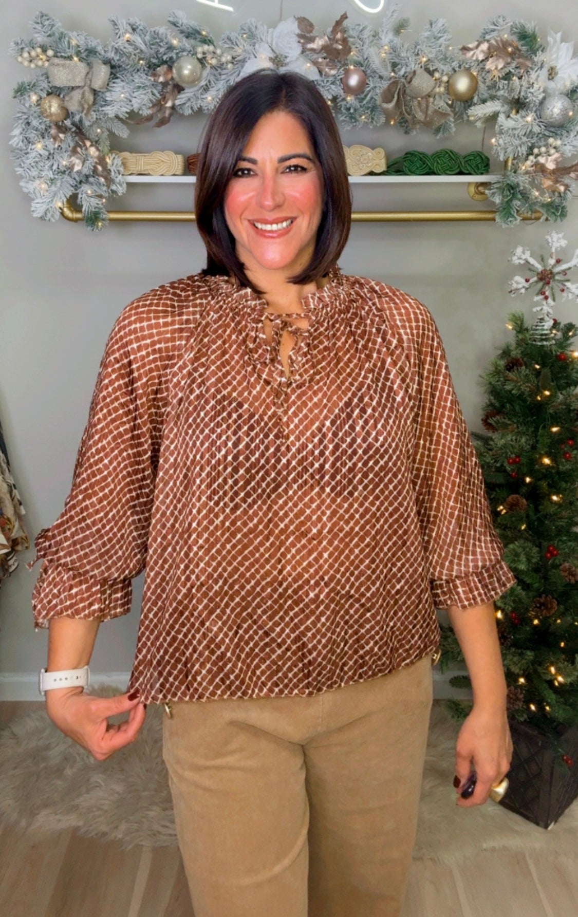 Italian Stretchy Neck Blouse
