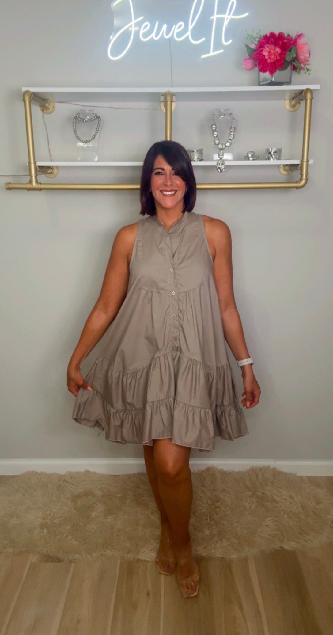 Italian Cotton Flowy Short Dress