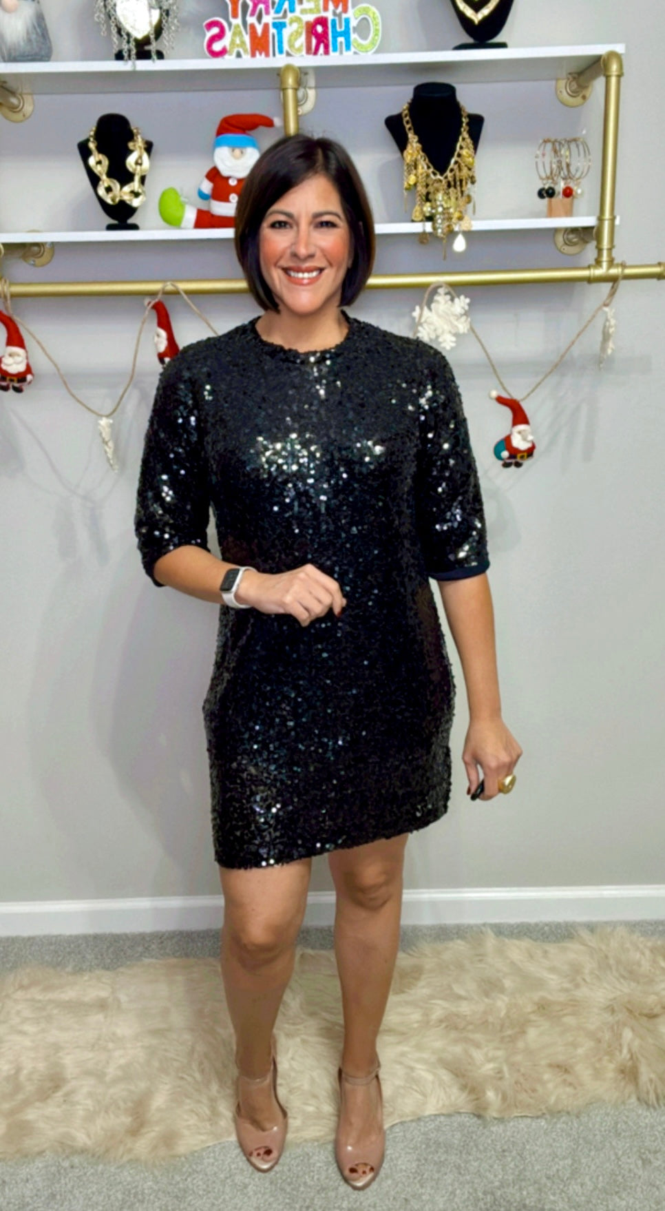 Italian Sequins Short Dress