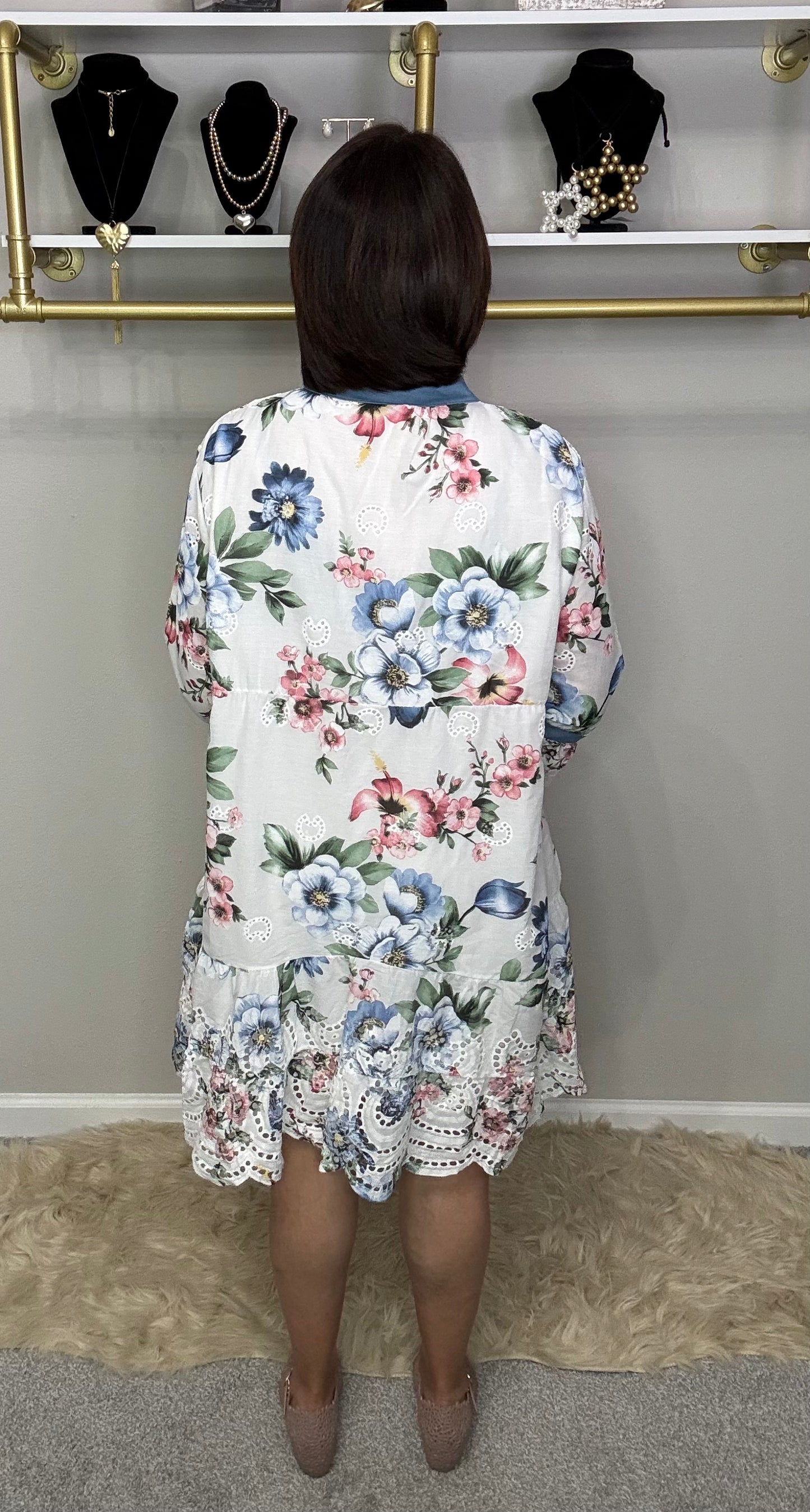 Italian Eyelet Flowy Dress