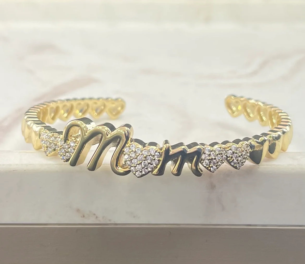 Mom Quartz Cuff Bracelet