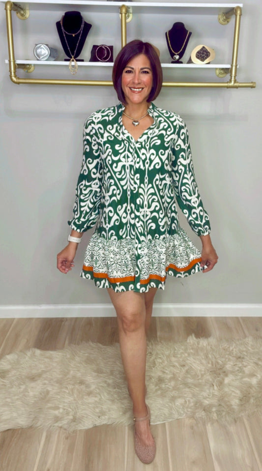 Italian Short Flowy Hem Dress/Bluson