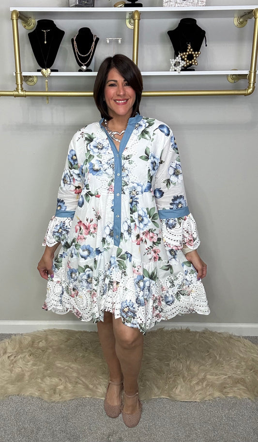 Italian Eyelet Flowy Dress