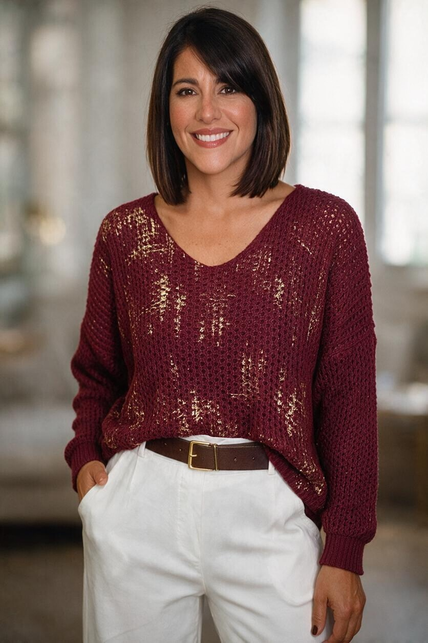 Italian Metallic Sweater